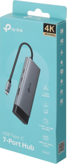 Хаб (разветвитель) TP-LINK UH7020C, серый