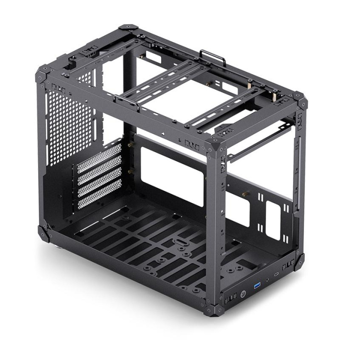 Корпус без блока питания Case JONSBO C6 MAX Handle, Mini-Tower, TG, no fan, 1xUSB-A 3.0 + 1xUSB-C 3.1, mATX, mITX Black