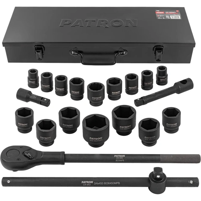 Набор инструментов ударных Patron 21пр, 3/4" (6гр.) P-6212-5MPB(58983)