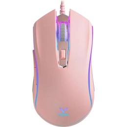 RAPOO Игровая мышь проводная V25S, цвет - розовый 12278