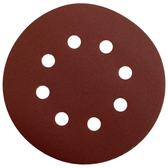 Круг абразивный на ворсовой подложке под липучку, перфорированный 5 шт; 125 мм; 8 отв.; P320 MATRIX 73813