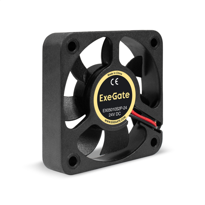Вентилятор 24В DC ExeGate EX05010S2P-24 (50x50x10 мм, Sleeve bearing (подшипник скольжения), 2pin, 7000RPM, 29dBA) EX295202RUS