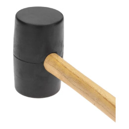 Kranz KR-12-8144 Киянка резиновая 680 г, черная резина, деревянная рукоятка