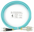 Оптический патч-корд duplex SC-ST 50/125 MM Cabeus FOP-50-SC-ST-3m 3 метра бирюзовый LSZH