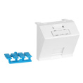 Вставка 45x45 на 1 кейстоун, угловая, со шторкой, маркировкой и иконками, белая LANMASTER LAN-SIP-23A-WH