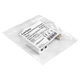 Кабель-адаптер для наушников с микрофоном (внешняя звуковая карта USB) ExeGate <EX-AU-01S> (USB, 2 x jack 3.5 mm, 0,1м) EX294786RUS