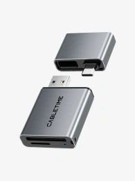 Кардридер CABLETIME CB49G (CT-ACCD4-AG) 3-в-1 USB-A + USB-C, SD/microSD, USB 4.0, серый