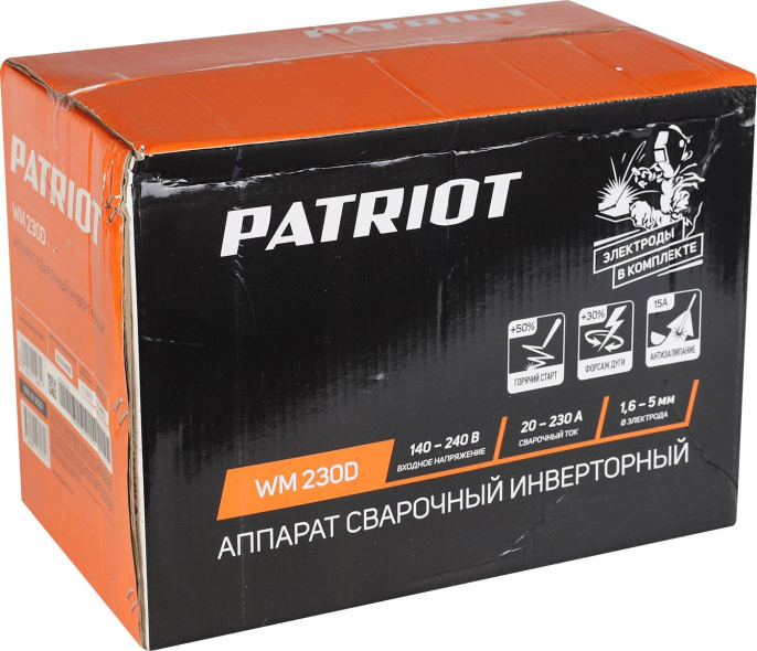 Сварочный аппарат Patriot WM230D инвертор ММА 10.7кВт (605302290)