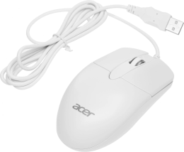 Мышь проводная Acer OMW300, оптическая, USB, 1200dpi, белый [zl.mcecc.01v]