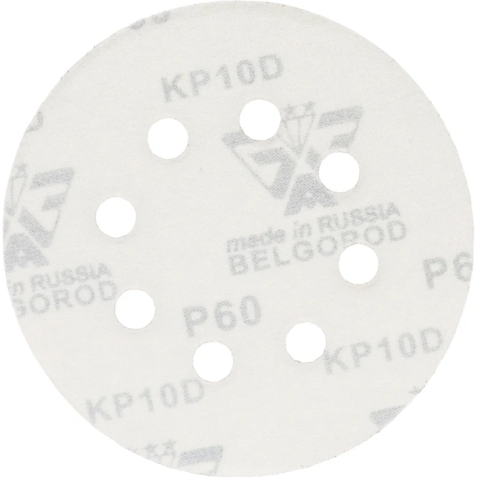 Круг шлифовальный на липучке по дереву/металлу 10 шт. (125 мм; P60; 8 отверстий) Gigant G-1017