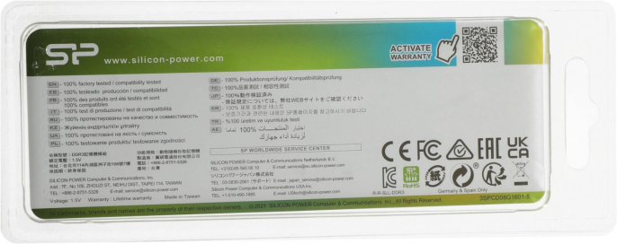 Оперативная память Silicon Power SP008GBSTU160N02 DDR3 - 1x 8ГБ 1600МГц, для ноутбуков SO-DIMM , Ret