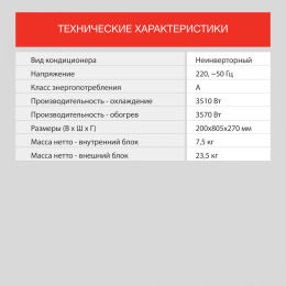 Сплит-система StarWind STAC-12PROF настенная, до 35м2, 12200 BTU, (комплект из 2-х коробок)