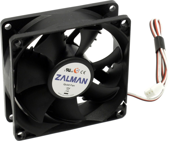 Вентилятор для корпуса Zalman ZM-F1 Plus SF Чёрный крепление на винтах, подшипник скольжения sleeve , 2000об/мин, 23dB A , 80х80х25мм, 60г