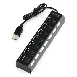 Концентратор Gembird USB 2.0, 7 портов, питание, блистер UHB-U2P7-02