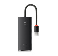 Хаб Baseus Lite Series WKQX030001 4-Port USB-A (USB-A to USB 3.0*4) 25cm Black (BS-OH012)