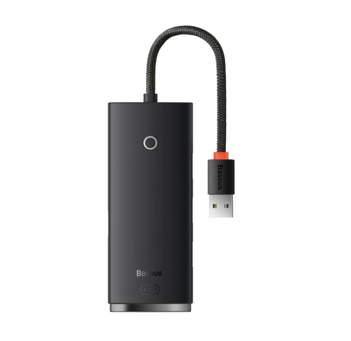 Хаб Baseus Lite Series WKQX030001 4-Port USB-A (USB-A to USB 3.0*4) 25cm Black (BS-OH012)