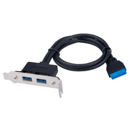  Cablexpert Планка USB 3.0 на заднюю панель низкопрофильная, 2 порта USB CC-USB3-RECEPTACLE-LP