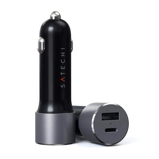 Автомобильное зарядное устройство Satechi 72W Type-C PD Car Charger. Цвет серый космос.