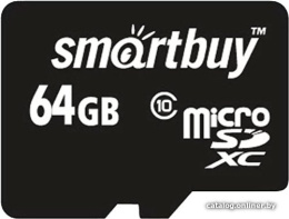 Карта памяти SmartBuy microSDXC SB64GBSDCL10-00 64GB 64 ГБ, класс 10, UHS-I (класс U1), чтение: 10 МБ/с, запись: 10 МБ/с