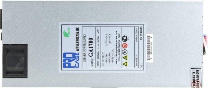 Procase Блок питания GA1700 80+ GOLD [GA1700] {БП 700W ATX 1U 230*100*40mm, 1FAN, PFC}