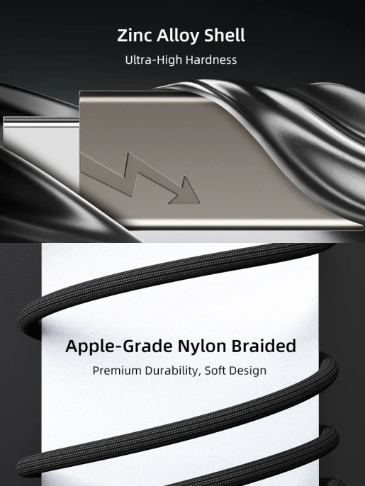 Кабель USB4 CABLETIME CU44L (CT-USB4-ZG2) 2 м, коаксиальный, черный TPE + нейлоновый 40G/240W, АУДИО-ВИДЕО 8K/60HZz