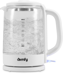 Чайник электрический DOMFY DSW-EK304, 1.6л, стекло/пластик