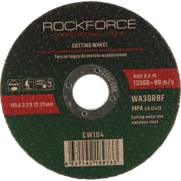 Диск отрезной по металлу 115x3.2x22.23 мм ROCKFORCE RF-CW104 29630 RF-CW104 29630
