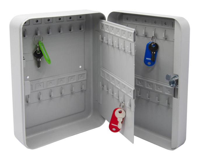 Шкафчик для ключей Silwerhof на 48ключ. 250х180х80мм комппл.48 брелков серый металл