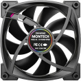 Вентилятор MONTECH RX120 Reverse, 120мм, 4-pin, 1600об/мин, 27 дБ, ARGB, черный, Ret [rx120 pwm black]