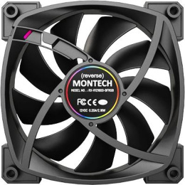 Вентилятор MONTECH RX120 Reverse, 120мм, 4-pin, 1600об/мин, 27 дБ, ARGB, черный, Ret [rx120 pwm black]