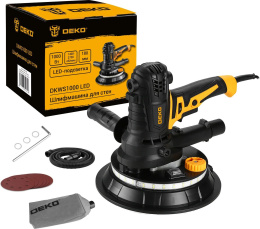 Эксцентриковая шлифмашина Deko DKWS1000 LED 1000Вт D180мм 085-1060