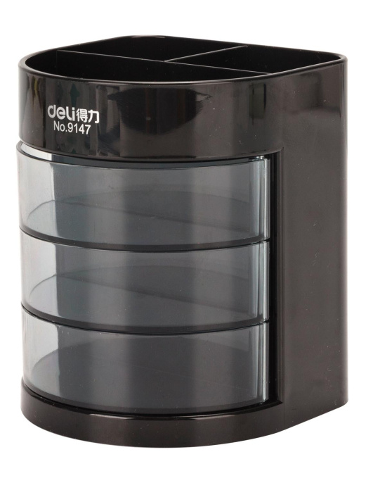 Настольный набор Deli E38253, 12 предметов, черный