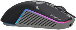 Мышь HAFF CyberFury (MS-GM220WR) (беспроводная: радио+BT+USB, 6 клавиш, RGB-подсветка, LED-дисплей, сенсор PixArt PAW3311, DPI: 20000, аккумулятор 500mAh, кабель 1.6 м плетеный Type-C, цвет: белый)