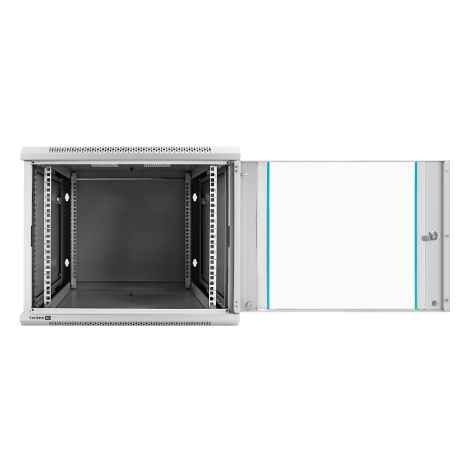 Шкаф телекоммуникационный 19" настенный 9U ExeGate EC-WM-9U.450.G.GREY (19”, 9U, 600x450x500mm (ШхГхВ), передняя дверь закаленное стекло, съемные боковые панели, пыле- и влагозащита IP23, светло-серый RAL 7035) EX298601RUS