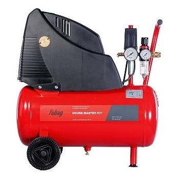 FUBAG HOUSE MASTER KIT Компрессор+набор из 5 предметов [8213800KOA610 8213800KOA541 ] {Реси- вер, л 24 Произ- водит., л/мин 180 Давле- ние, бар 8 Мощность, кВт1.1 Напря- жение, В 220 Вес, кг 19}