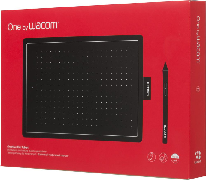Графический планшет Wacom One by, A5, черный/красный [ctl-672-n]