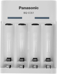 Зарядное устройство для аккумуляторов Panasonic Eneloop BQ-CC61 USB-Charger (BQ-CC61USB) (DC 5 V USB, время зарядки: 10 часов (2x или 4x AA), 10 часов (2x или 4x AAA), светодиодный индикатор)