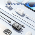 Набор для зарядки Vention з/у GaN 30W 2 порта USB C + A и кабель USB-C 3А Белый, шт. TZ-FEQW0-EU-01