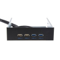Планка USB на переднюю панель ExeGate U5H-614, 5.25", 2*USB+2*USB3.0, черная, подсоединение к мат. плате EX269460RUS