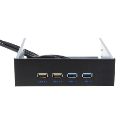 Планка USB на переднюю панель ExeGate U5H-614, 5.25", 2*USB+2*USB3.0, черная, подсоединение к мат. плате EX269460RUS