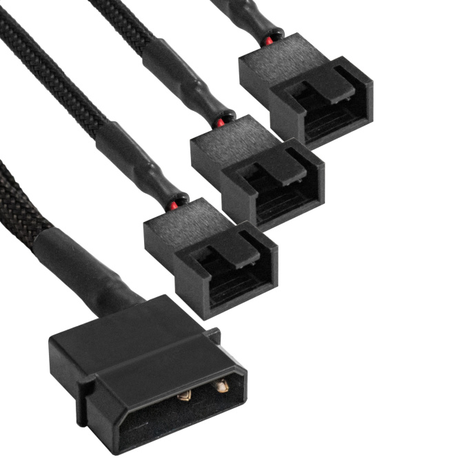 Разветвитель питания для корпусных вентиляторов ExeGate EX-CC-PSU-3xF (Molex/3x3/4pin, все разъемы имеют 2 контакта) EX294791RUS
