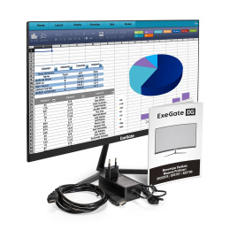 Монитор с аудио 21.5" ExeGate ProSmart EV2207A (VA LED Grade A+, FHD, 1920x1080@75Гц, 16:9, 280cd/m2, 3000:1, 178°/178°, 5ms, Speakers, D-Sub, HDMI, audio-in, FreeSync, Flicker-free, Low Blue Light, кабель HDMI 1.5м, VESA, регулировка наклона (tilt), черн