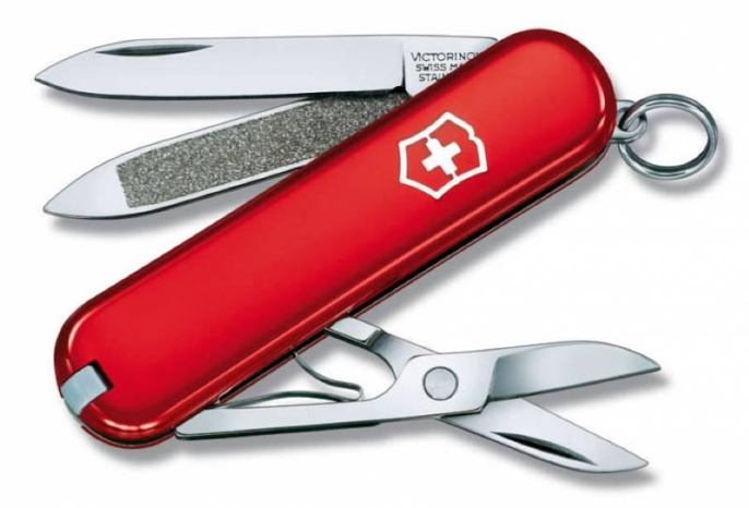 Нож перочинный Victorinox Classic (0.6203) 58мм 7функц. красный карт.коробка
