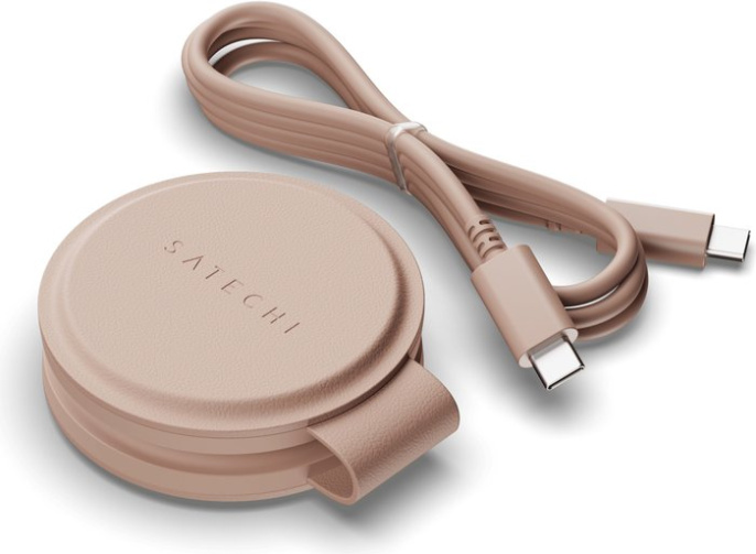 Переносное зарядное устройство Satechi Qi2 OntheGo 2-in-1 Wireless Charger. Цвет: нежно-розовый (ST-QTG21R)