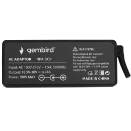 Gembird Блок питания универсальный автоматический Gembird для ноутбуков 18,5В-20В, 90Вт, 10 штекеров NPA-DC9