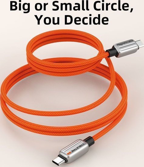 Магнитный кабель USB-C CABLETIME CU08H (CT-CM240-MZB1) 1 м, 480 Мбит/с, 5А/48В, 240Вт, PD 3.1, черный, для быстрого заряда смартфонов и ноутбуков