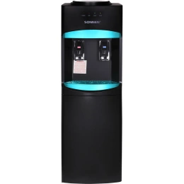 Кулер для воды SONNEN Fsc-02w Turbo напольный, турбонагрев/охлаждение компрессорное, шкаф, 2 крана, черный 456171