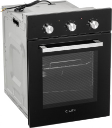 Духовой шкаф электрический LEX EDM 4570 BL, 53л, дверца с 2 стеклами, стекло черное