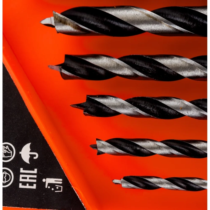 Набор сверл по дереву 3-4-5-6-7-8-9-10 мм, 8 шт, пластиковый кейс Gigant Gdd-8