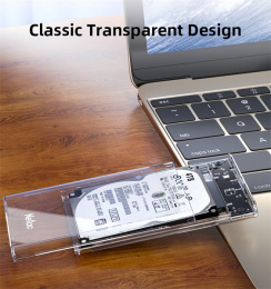 Внешний корпус для диска HDD/SSD Netac WH11 2.5 SATA to USB3.0 External HDD/SSD Case, Slide Transparent Cover, with USB3.0 A to B cable NT07WH11-30B0